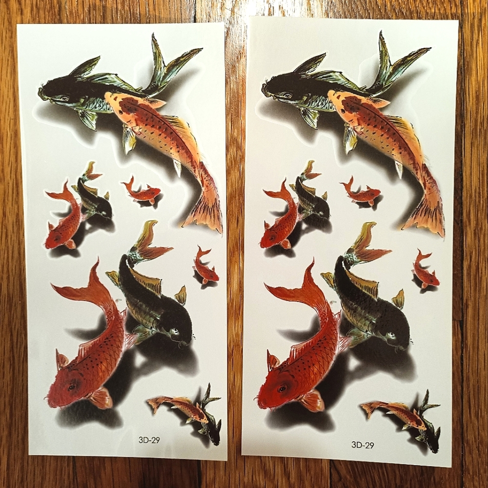Temporary Tattoos 3D Realistic Fish